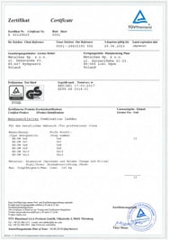 certyfikat Aluminiumleiter Bayersystem BS-DW 3x6